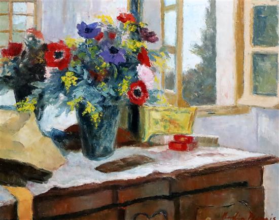 § Nadia Benois (1896-1975) The Open Window 20 x 24.5in.